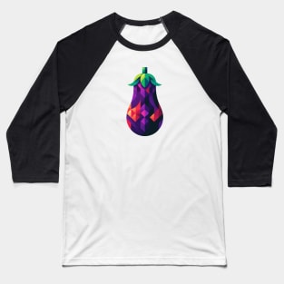 Abstract Geometric Eggplant - Color Design Baseball T-Shirt
